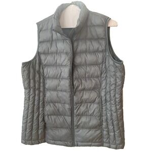 32 Degrees Heat Womens LightweightPackable Puffer Vest GrayPurple Hue zippers XL